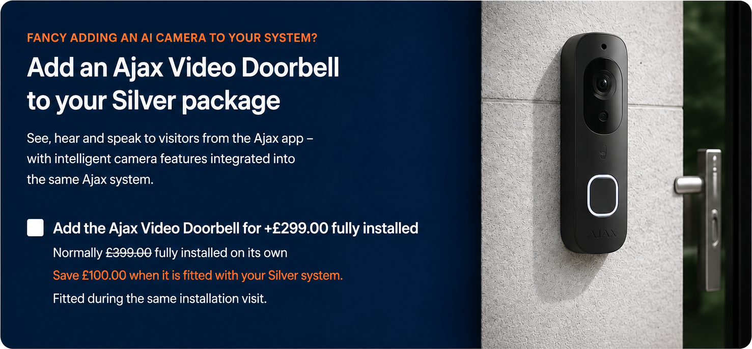 Add the Ajax Video Doorbell for +£299.00 fully installed