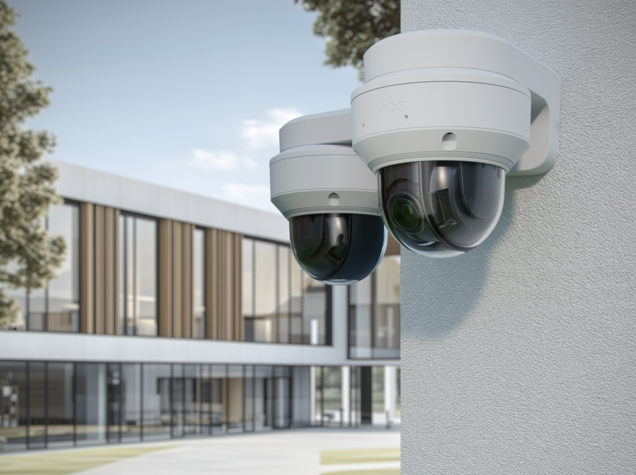 Ajax cameras protecting a modern school building