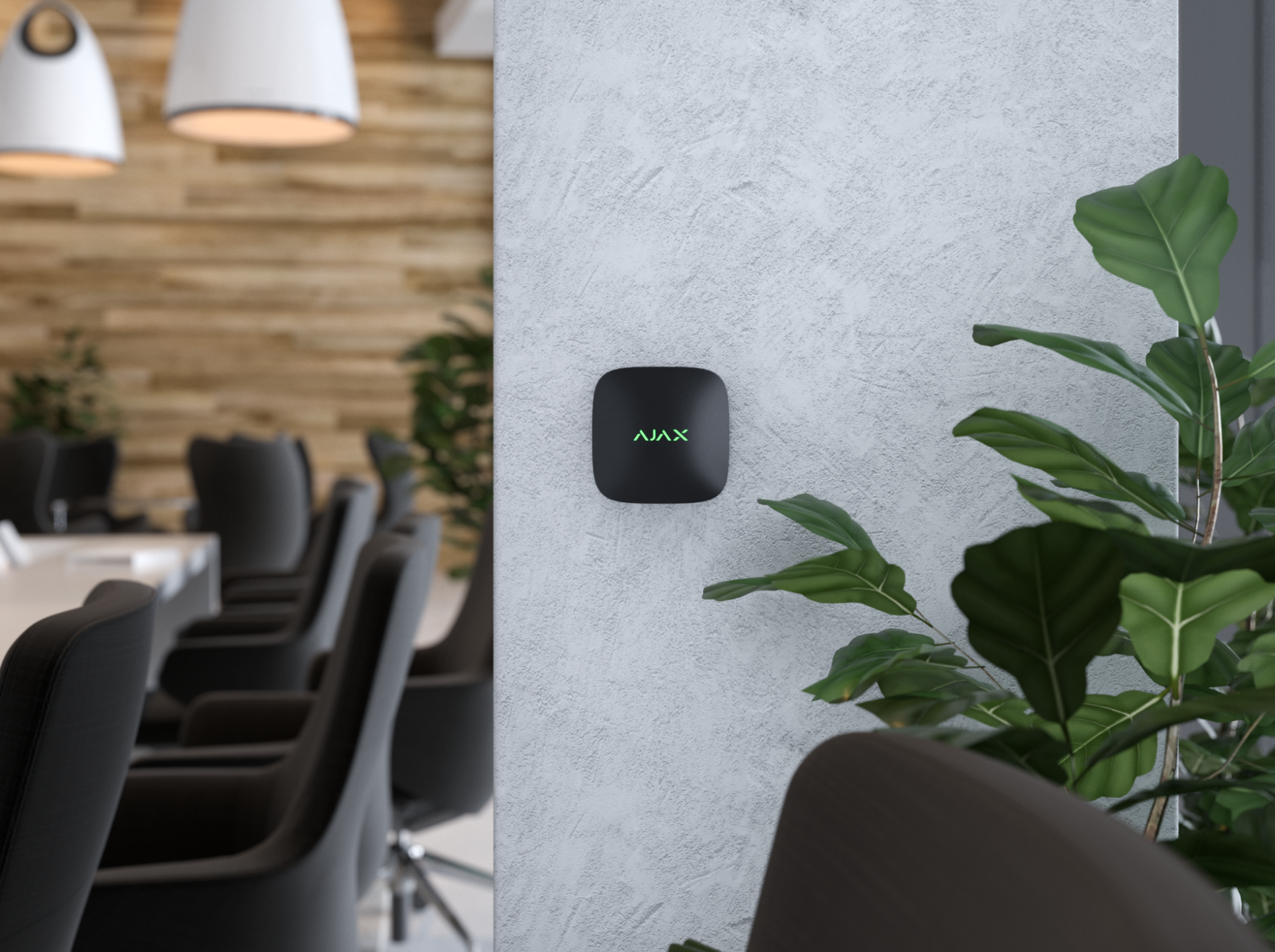 Ajax LifeQuality air quality sensor on a wall